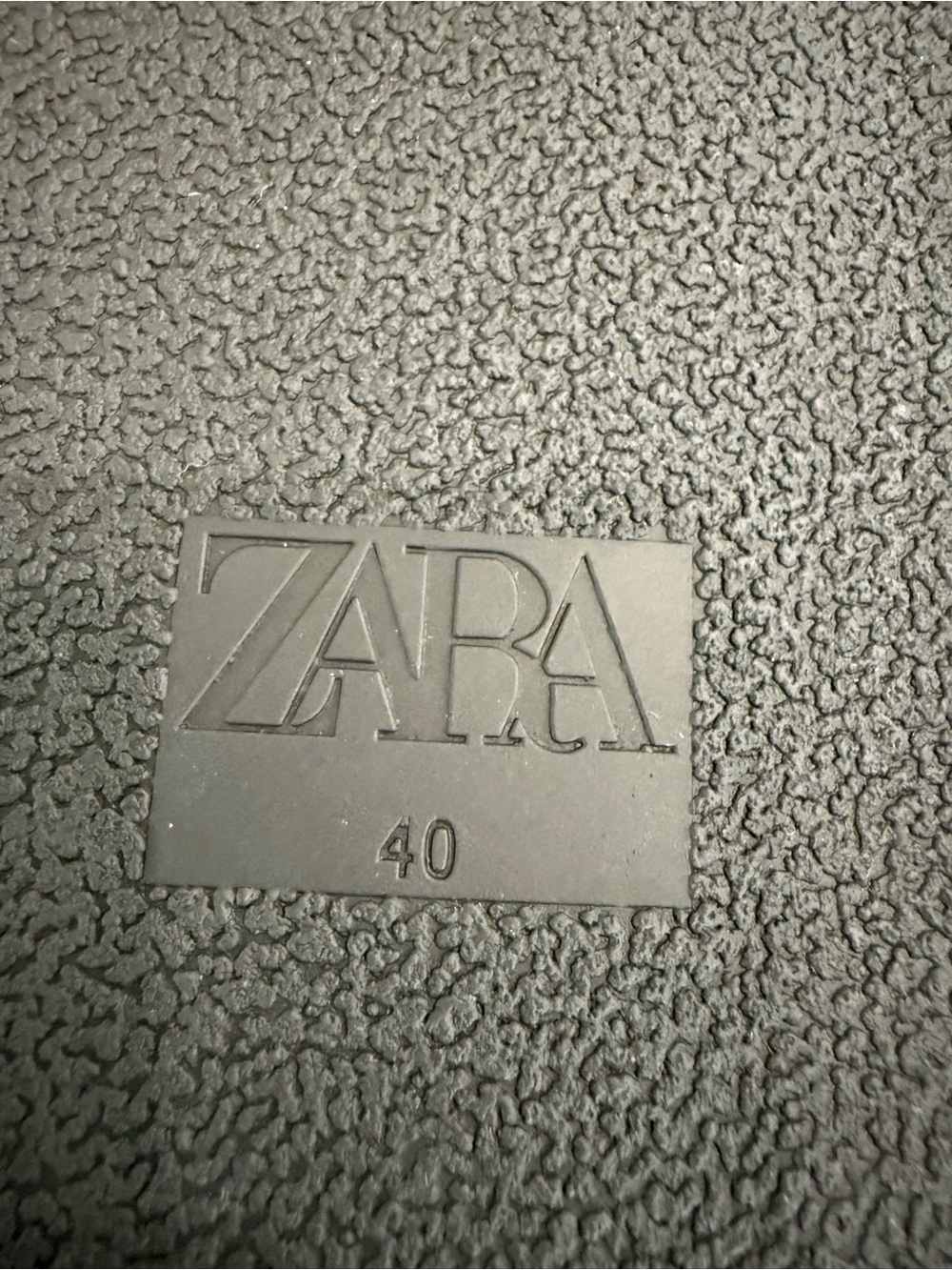 Never Worn Zara Black Slide Sandals with Embossed Logo - Picture 5 of 6